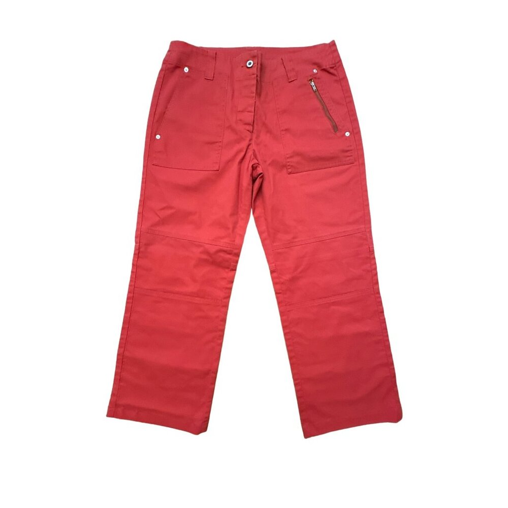 Sundance Wide Leg Pants 10 Vintage Brick Red Cropped Button Fly Boho Utility